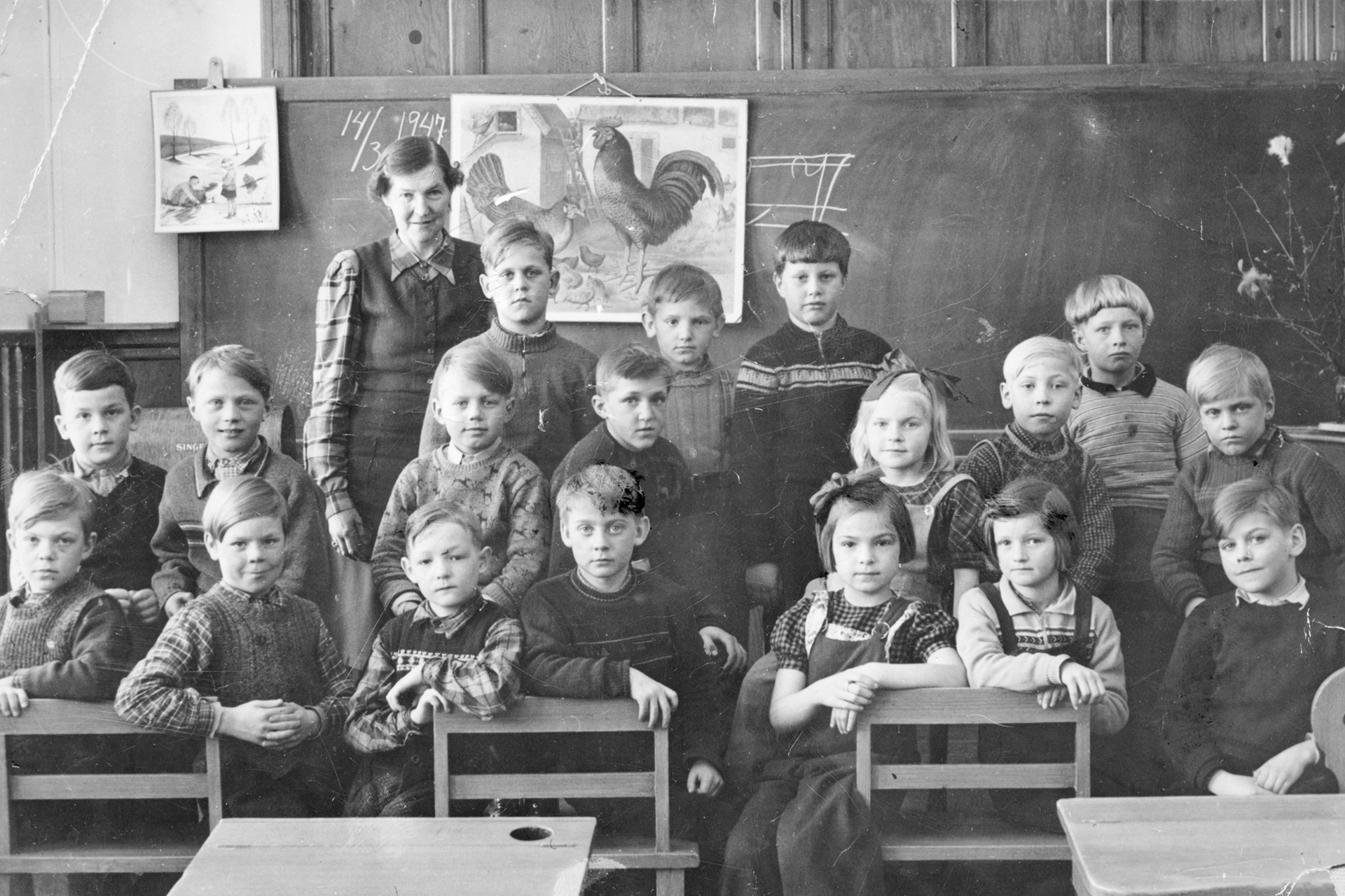 Skolklass i Nylands skola