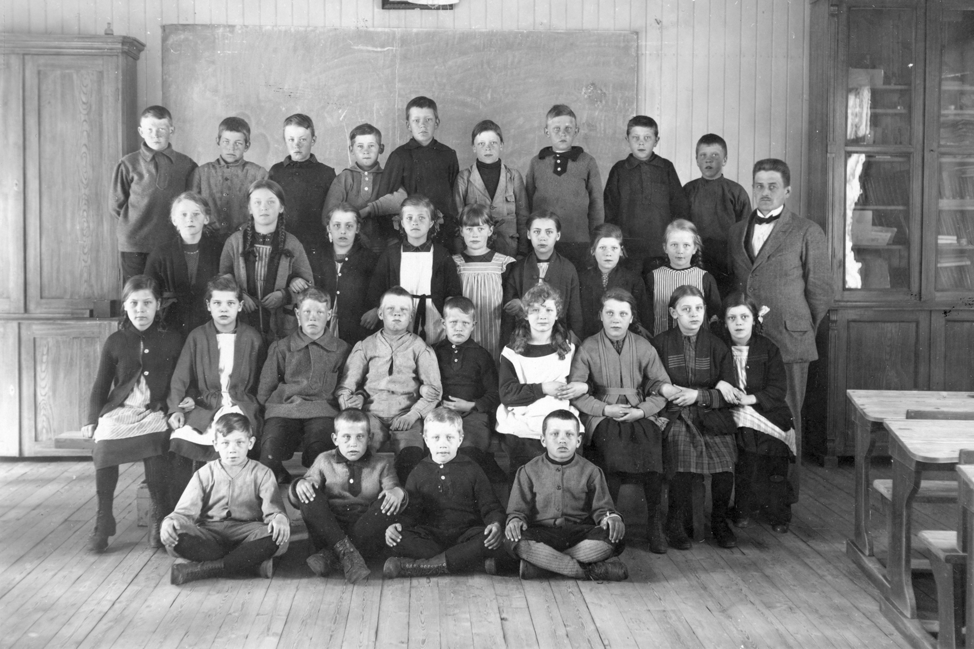 Skolklass i Nylands skola